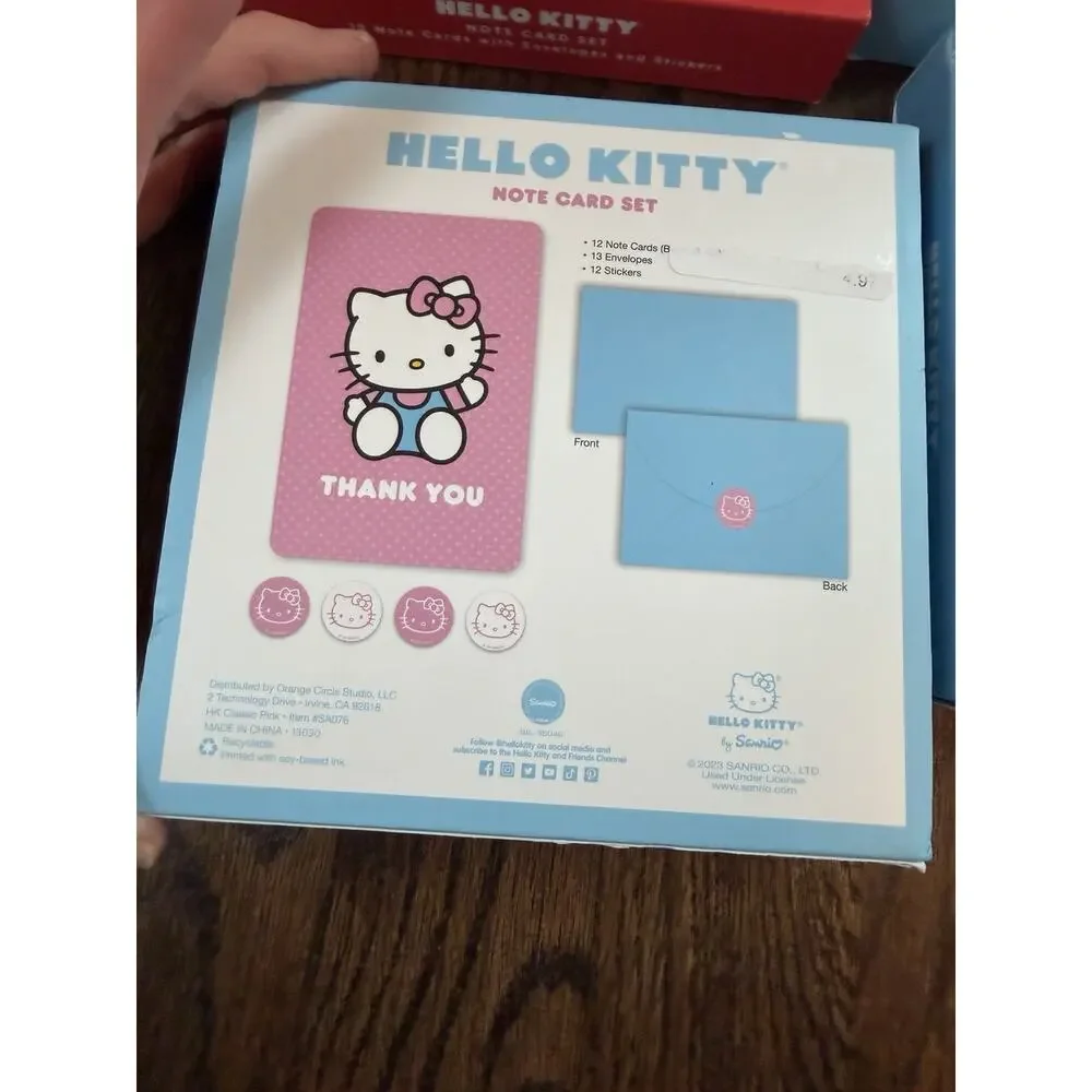 Hello Kitty 4 Boxes Thank You Cards 50 Total NEW NIB NWT